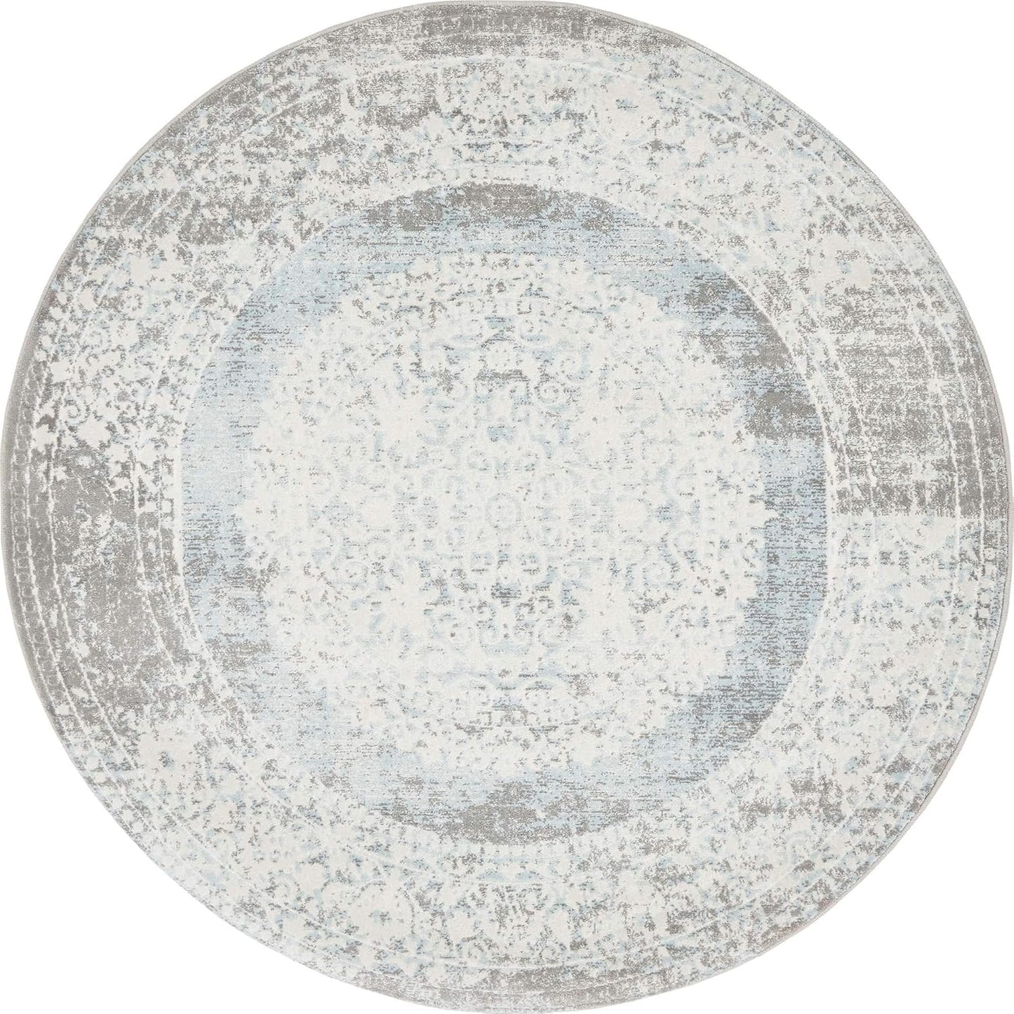 Unique Loom New Classical Collection Area Rug - Olwen (4'Round, Purple/ Gray)