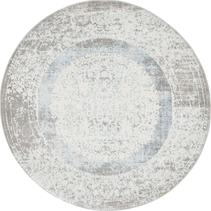 Unique Loom New Classical Collection Area Rug - Olwen (4'Round, Purple/ Gray)