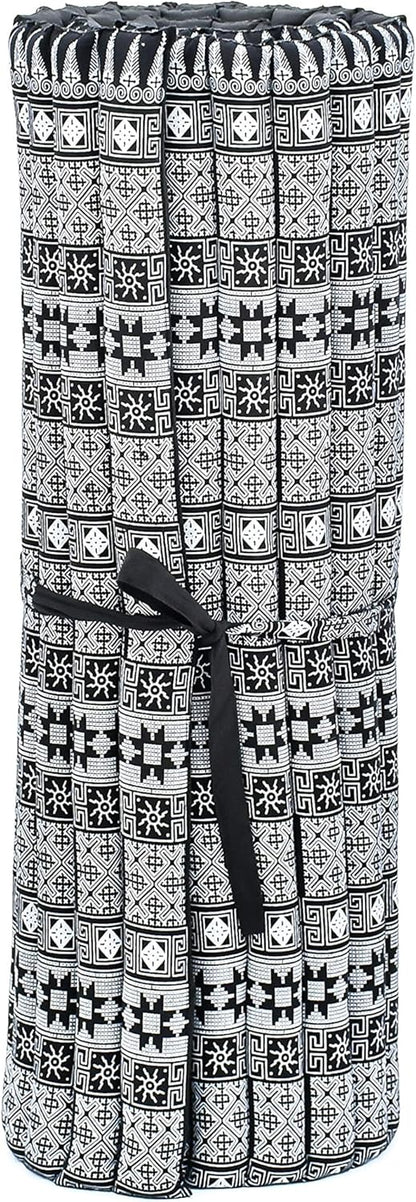 Leewadee - Kapok Roll Mat – Handcrafted Folding Sleep & Relaxation Mattress from Thailand, Ideal as Guest Bed, Camping Mat, Yoga Mat or Traditional Futon, 75 x 39 inches, Anthracite