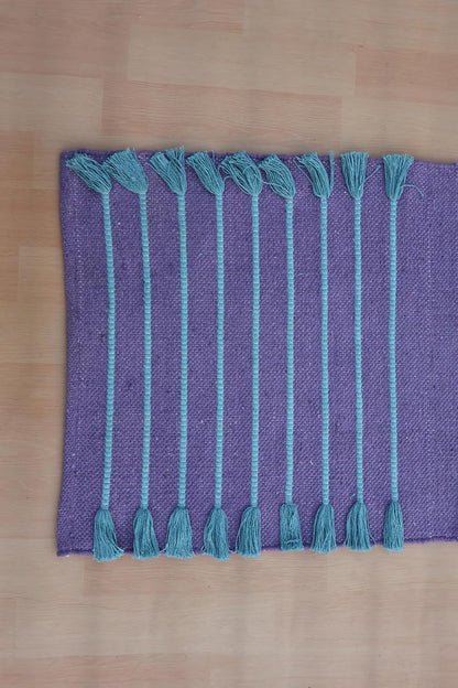 Jaipur Art & Rugs Cotton Yoga Rug - Eco-Friendly Hand-Woven Thick Mat (24”x72”x5mm) for Everyday Fitness at Home - Comfortable & Extra-Long - Colors B