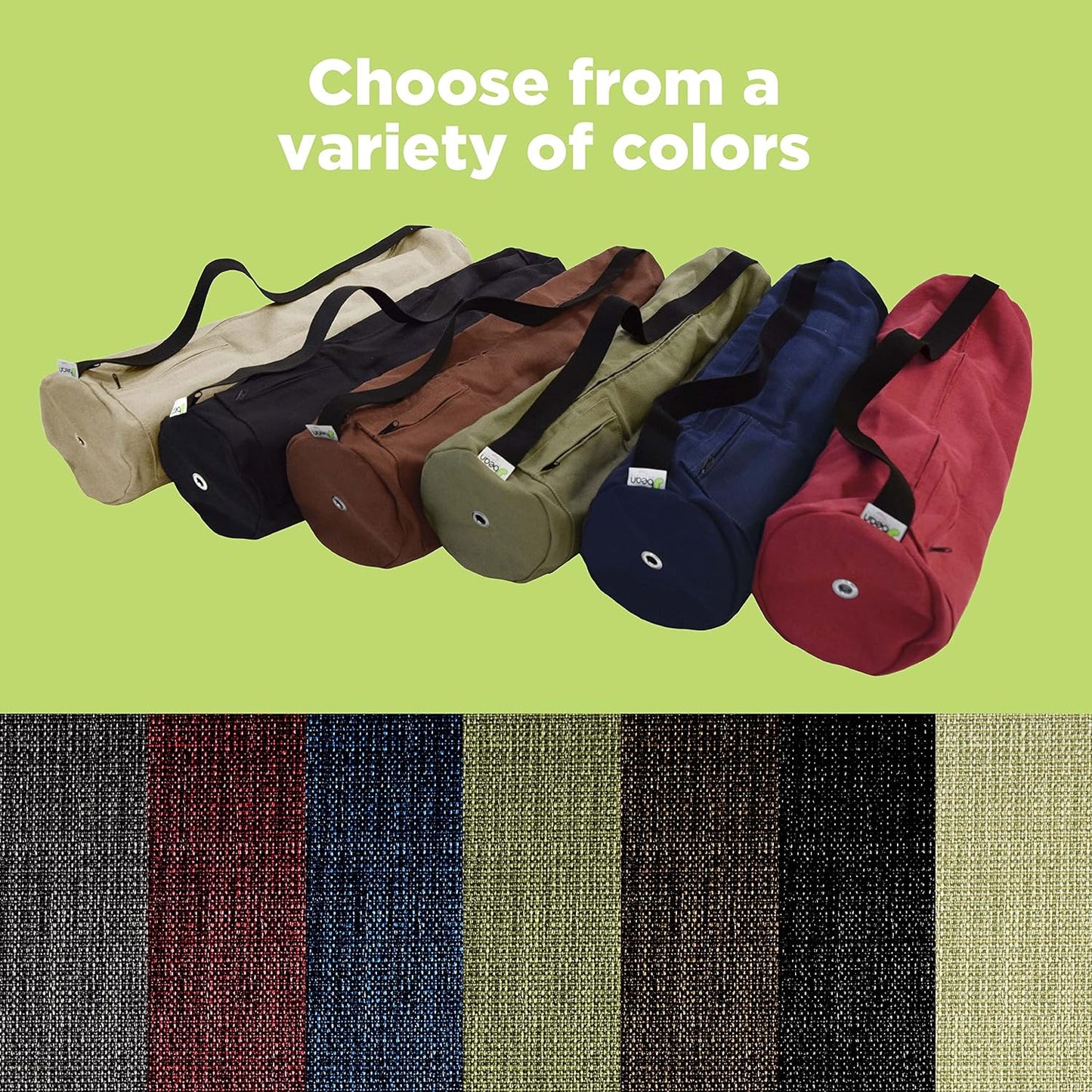 Natural Hemp Fabric Yoga Mat Bag with Shoulder Strap - Lightweight and Durable Gym Bag to Carry the Extra Large Mat Sizes - Ideal for Yoga, Pilates & Fitness Equipment - Made in USA, 8" X 32"