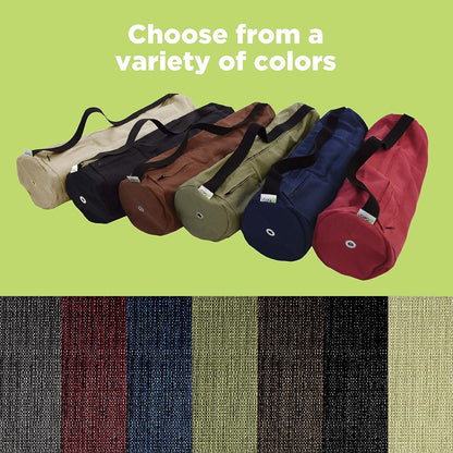 Natural Hemp Fabric Yoga Mat Bag with Shoulder Strap - Lightweight and Durable Gym Bag to Carry the Extra Large Mat Sizes - Ideal for Yoga, Pilates & Fitness Equipment - Made in USA, 8" X 32"