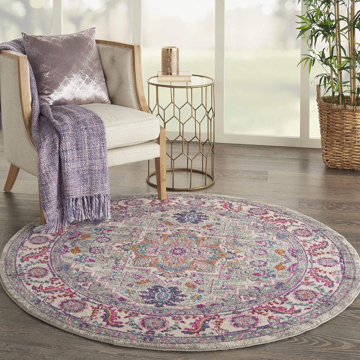 Nourison Home Passion Teal Multicolor 9' x 12' Area Rug - Easy Clean, Non Shedding, Bed Room, Living Room, Dining Room, Kitchen (9' x 12')