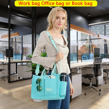 ZHMO Canvas Tote Bag for Women,Women's Bags Crossbody Bags Work Laptop Tote Bag Large Handbags Purse for Travel Nurse Teacher