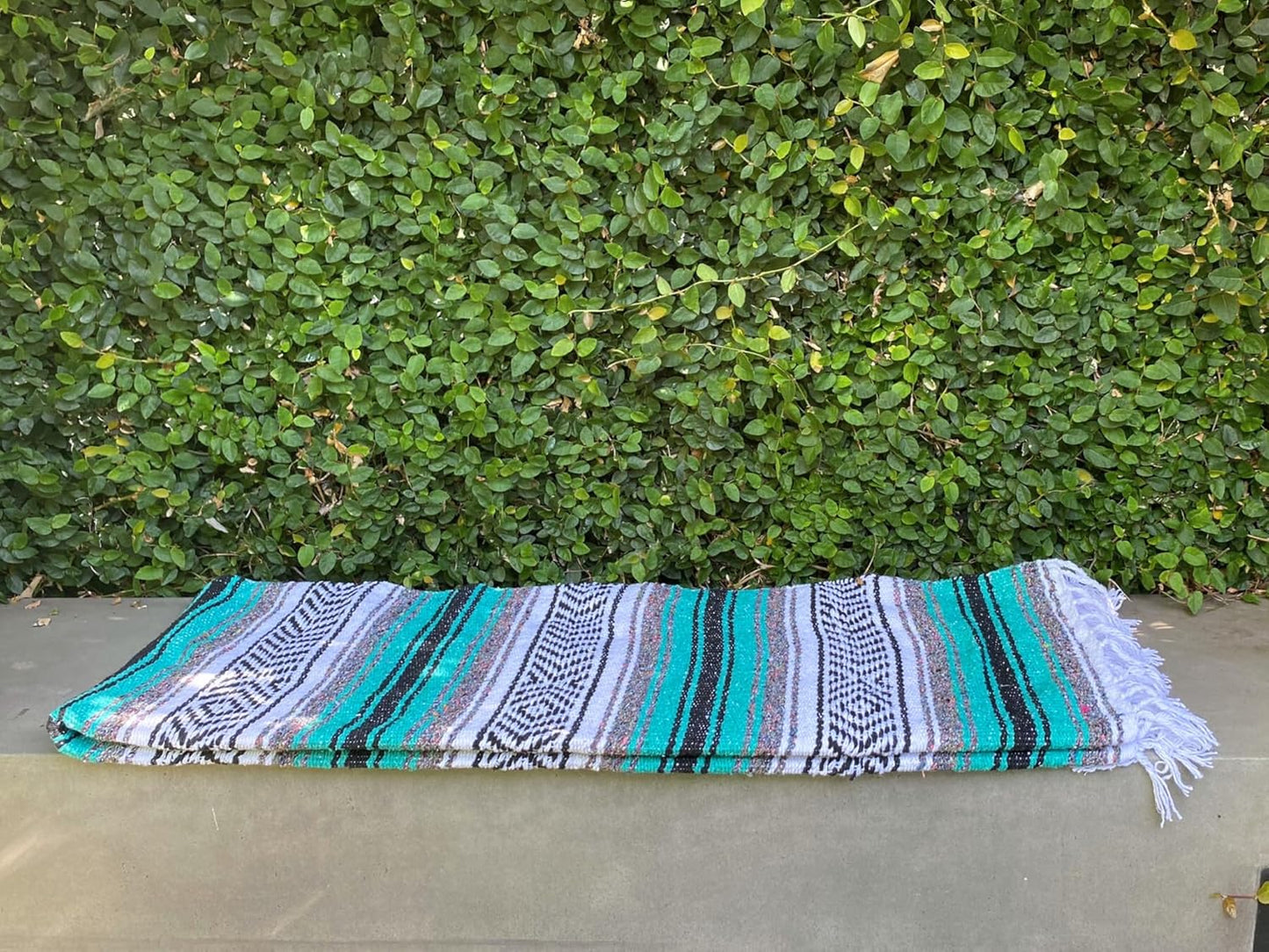 Del Mex Classic Mexican Blanket, Large Authentic Woven Falsa Throw (70"x50"), Artisan Southwest Décor for Beach, Yoga, Outdoors (Lavender)