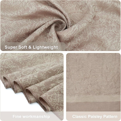 vimate Silky Paisley Pashmina Shawl Scarf-Women's Soft Double-side Jacquard Pashminas Wrap for Evening Dress Travel Shawl