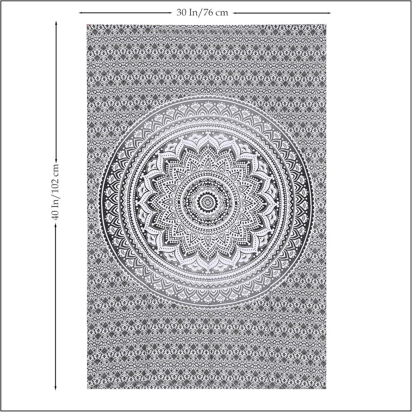 THE ART BOX Original Gold Tapestry Wall Hanging Mandala – Cotton Throw Tapestry – Boho Bedding White and Gold Medium Bedspread 54x60 Inches – Meditation & Yoga Rug Mat