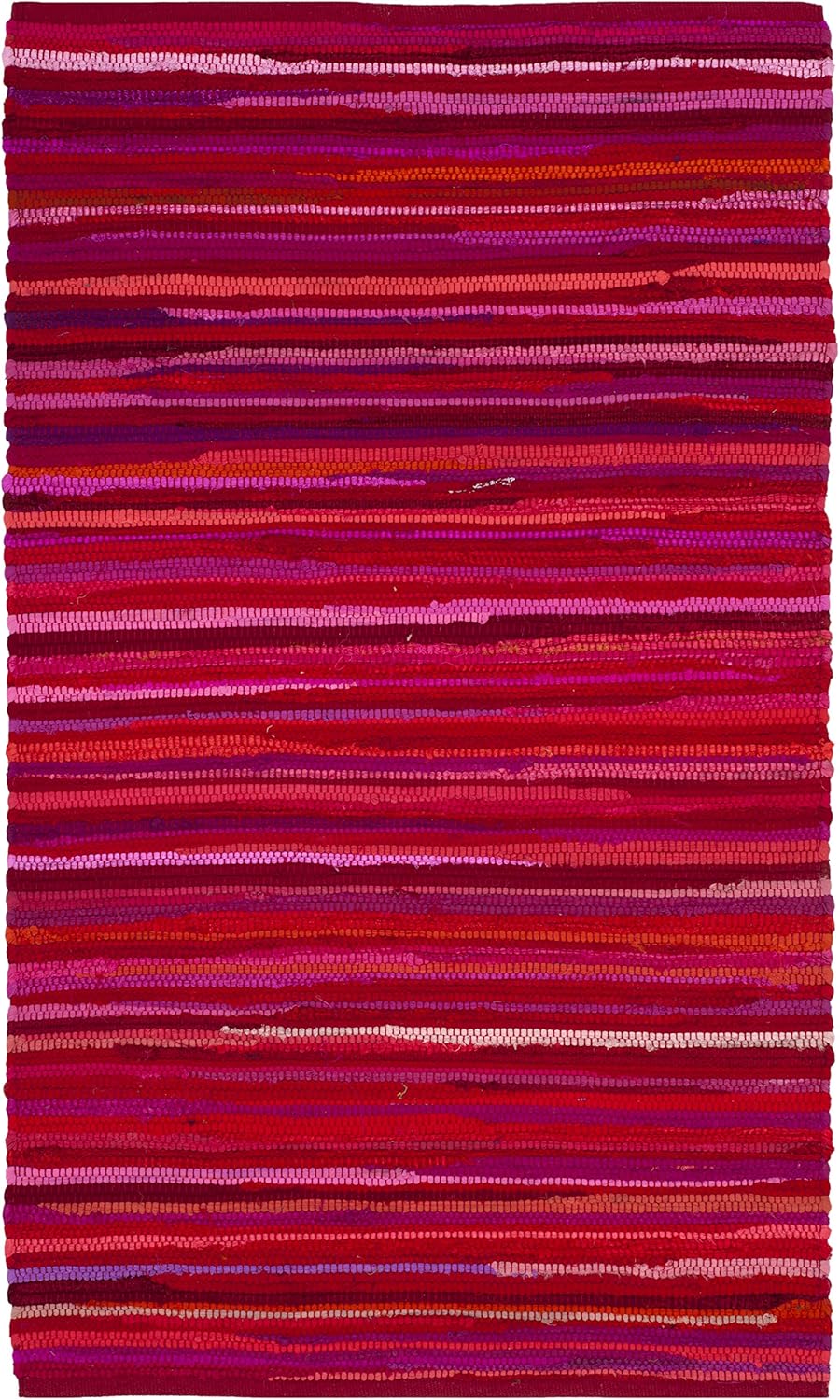 SAFAVIEH Area Rug 3x5 - Rag Rug Collection - Blue & Multi, Handmade Cotton, Boho Stripe Pattern, Ideal for Entryway, Living Room, Bedroom, Dining Space (RAR130B)