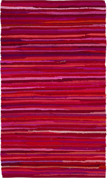 SAFAVIEH Area Rug 3x5 - Rag Rug Collection - Blue & Multi, Handmade Cotton, Boho Stripe Pattern, Ideal for Entryway, Living Room, Bedroom, Dining Space (RAR130B)