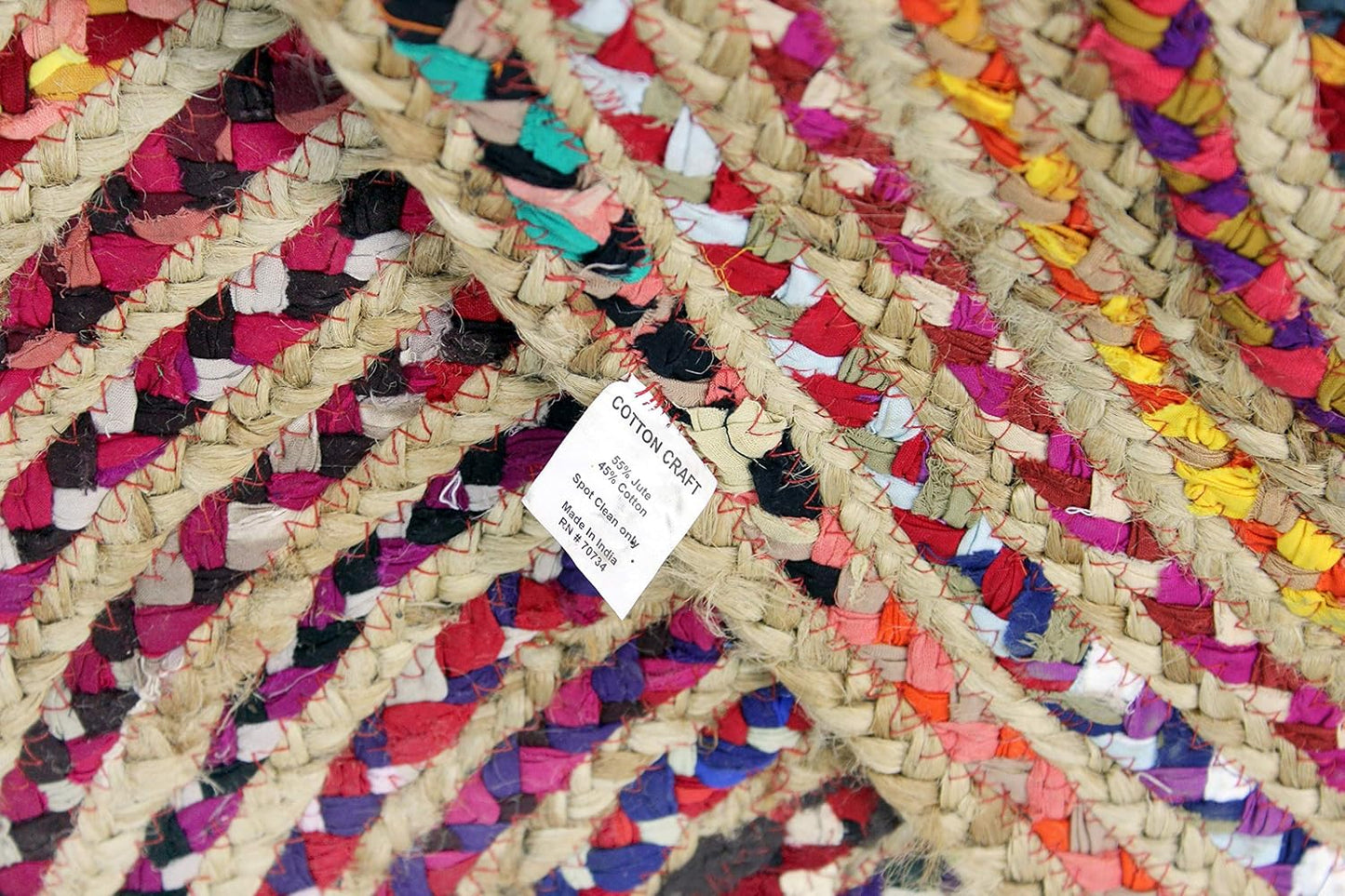 COTTON CRAFT Jute Rug - 2 Pack Braided 100% Jute Door Mat - Woven Neutral Reversible Small Rug - Entryway Kitchen Living Room Bedroom Bathroom Farmhouse Rustic Boho Throw Mat - 22 x 34 - Natural