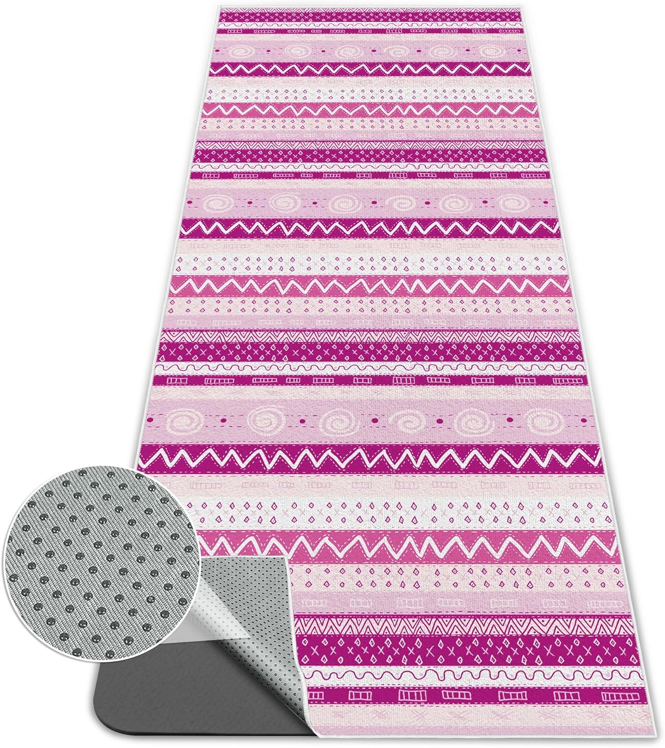 Yoga Towel,Absorbent Yoga Mat Towel for Hot Yoga Non Slip,Stylish Prints,Ideal for Workouts,Hot Yoga,Bikram,Pilates Equipment,72 x 27 in,Gradient Mandala