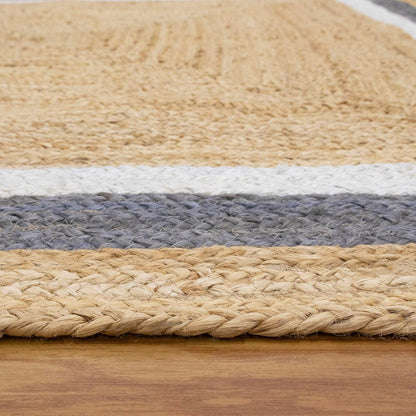 Premium Quality Jute Rug 2x3 Kilim Area Rug Hand Braided Jute Geometric Pattern Beige Hand Woven Boho Flatweave Carpet Indoor Outdoor Rugs for Kitchen Garden Yoga Mat - Colors B