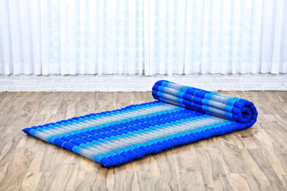 Leewadee - Kapok Roll Mat – Handcrafted Folding Sleep & Relaxation Mattress from Thailand, Ideal as Guest Bed, Camping Mat, Yoga Mat or Traditional Futon, 75 x 39 inches, Anthracite