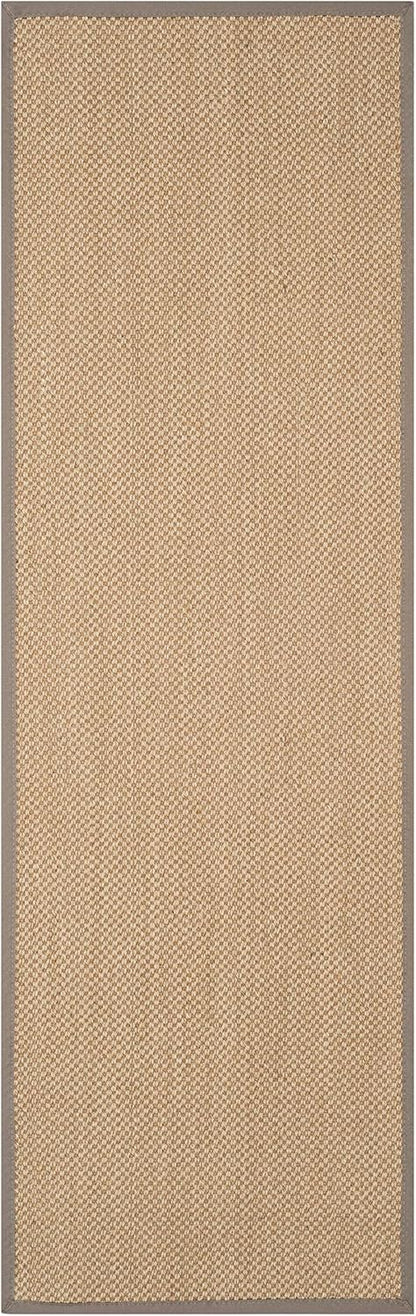 SAFAVIEH Area Rug 11x15 - Natural Fiber Collection - Large - Maize & Linen Color, Sisal, Woven Design with Border (NF141B) - Colors A