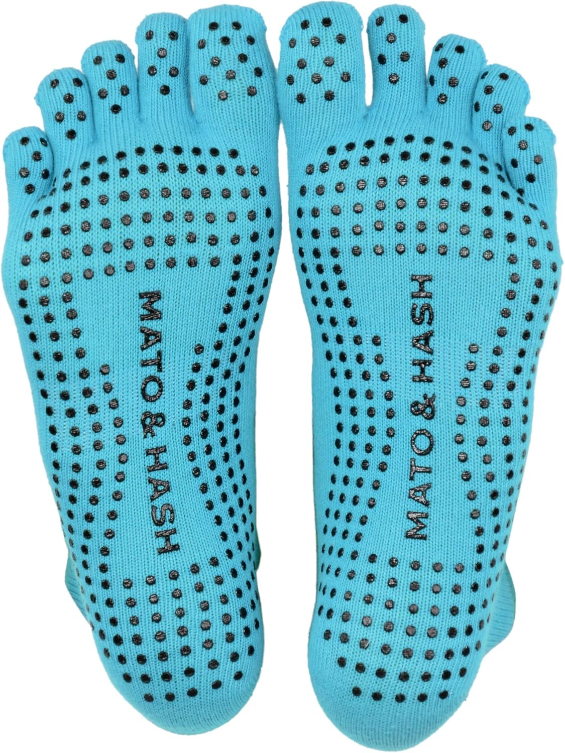 Mato & Hash 5-Toe Exercise Barefoot Feel Yoga Socks With Full Grip