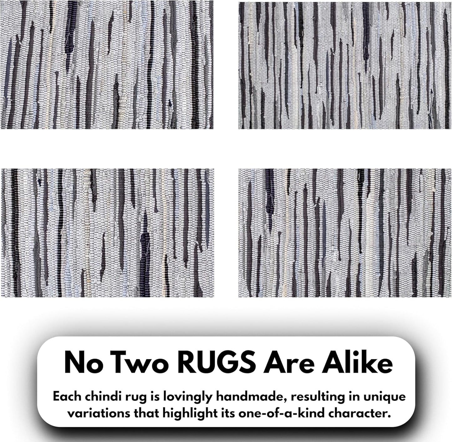 Ramanta Home 100% Cotton Chindi Hosiery Rug 24x36 Inch - Dark Multi, Farmhouse Reversible Soft Bohemeian Rugs Ideal for Entryways, Kitchen, Bedroom | Durable Lightweight Handmade Accent Doormat