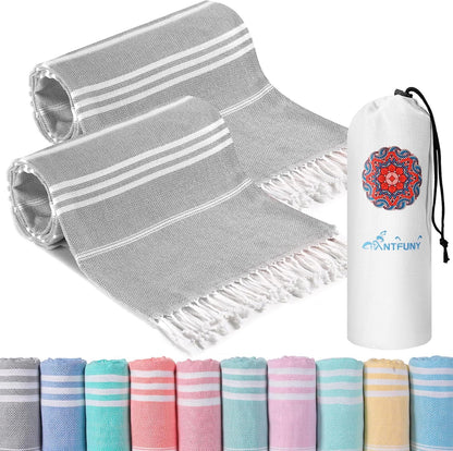 Antfuny Turkish Beach Towels Vacation Essentials Quick Dry Sand Free Oversized Bath Pool Swim Towel Extra Large XL Blanket Adult Travel Cruise Accessories Must Haves Clearance Stuff Necessities - Colors C