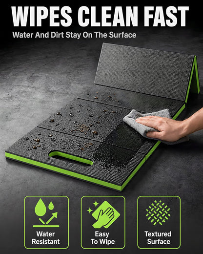 Foldable EVA Utility Mat with Handle, Heavy Duty Mechanic Mat for Kneeling, Workouts, Garages, Gardening, Camping, Picnics, Outdoor Adventures and Home Gyms, Red