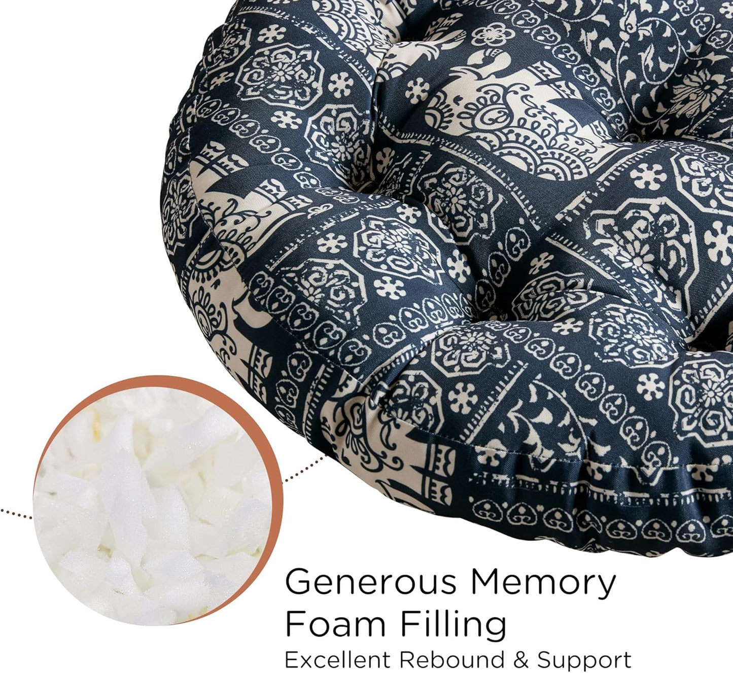 Codi Boho Floor Pillow, Large Meditation Cushion for Adults, Square Pillows Seating for Yoga Living Room Tatami Sitting Home Decor, Memory Foam Added, 22x22 Inch, Multi Patchwork