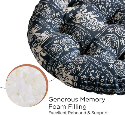 Codi Boho Floor Pillow, Large Meditation Cushion for Adults, Square Pillows Seating for Yoga Living Room Tatami Sitting Home Decor, Memory Foam Added, 22x22 Inch, Multi Patchwork