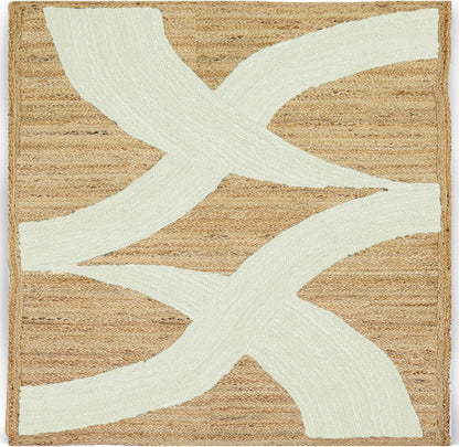 Premium Quality Jute Rug 4x6 Feet Area Rug Natural Fiber Jute Rugs Thick 0.27" Black Abstract Pattern Geometric Rugs for Kids Room, Living Room, Yoga Mat, Indoor Outdoor Carpet - Colors B