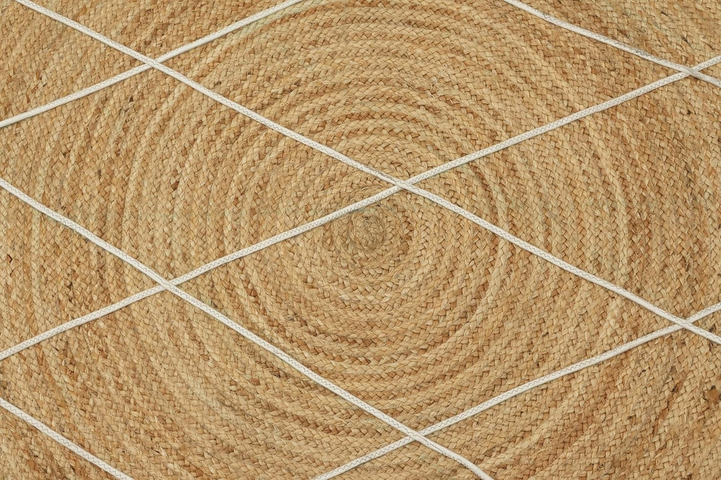 Kilim Rug 3' Round Area Rug Olive Beige White Braided Jute Carpet, Indoor Outdoor Flatweave Rug for Bedroom, Bedside, Kitchen, Beach & Terrace Yoga Mat - Colors A