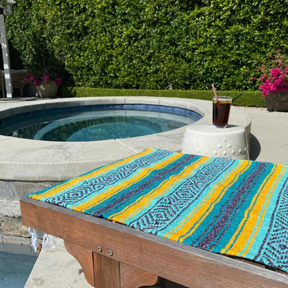 Del Mex Classic Mexican Blanket, Large Authentic Woven Falsa Throw (70"x50"), Artisan Southwest Décor for Beach, Yoga, Outdoors (Lavender)