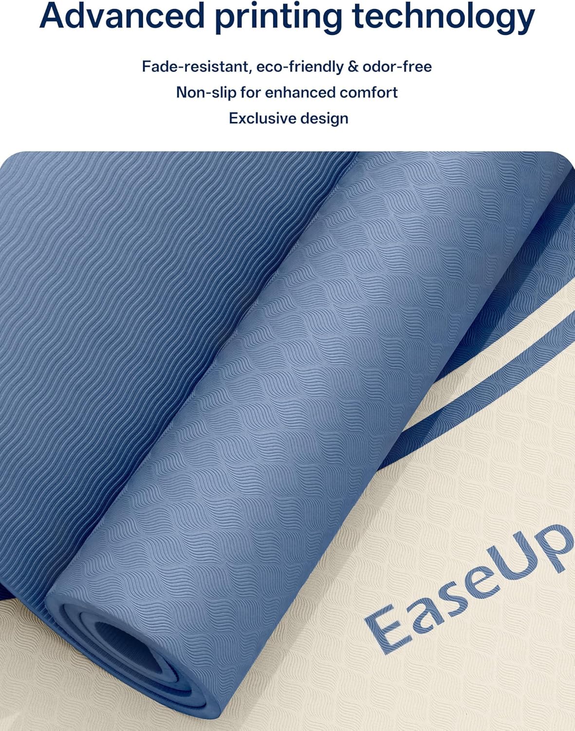 EaseUp Extra Thick Yoga Mat -2/5 inch (10MM), 72.8x31.5" Extra Long-Wide, Professional TPE Non-slip yoga mats for Yoga,Exercise, Workout,Pilates and Fitness, with strap
