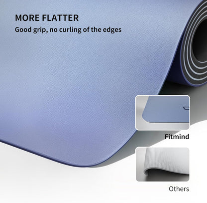 Professional PU Rubber Yoga Mat, Double-Sided Non Slip Sweat Resistant Exercise Mat for Men Women, Comfortable Extra Long & Wide for Yoga, Pilates, Fitness, Home Gym, 72"×26.8"×0.18"(4.5mm)Thick