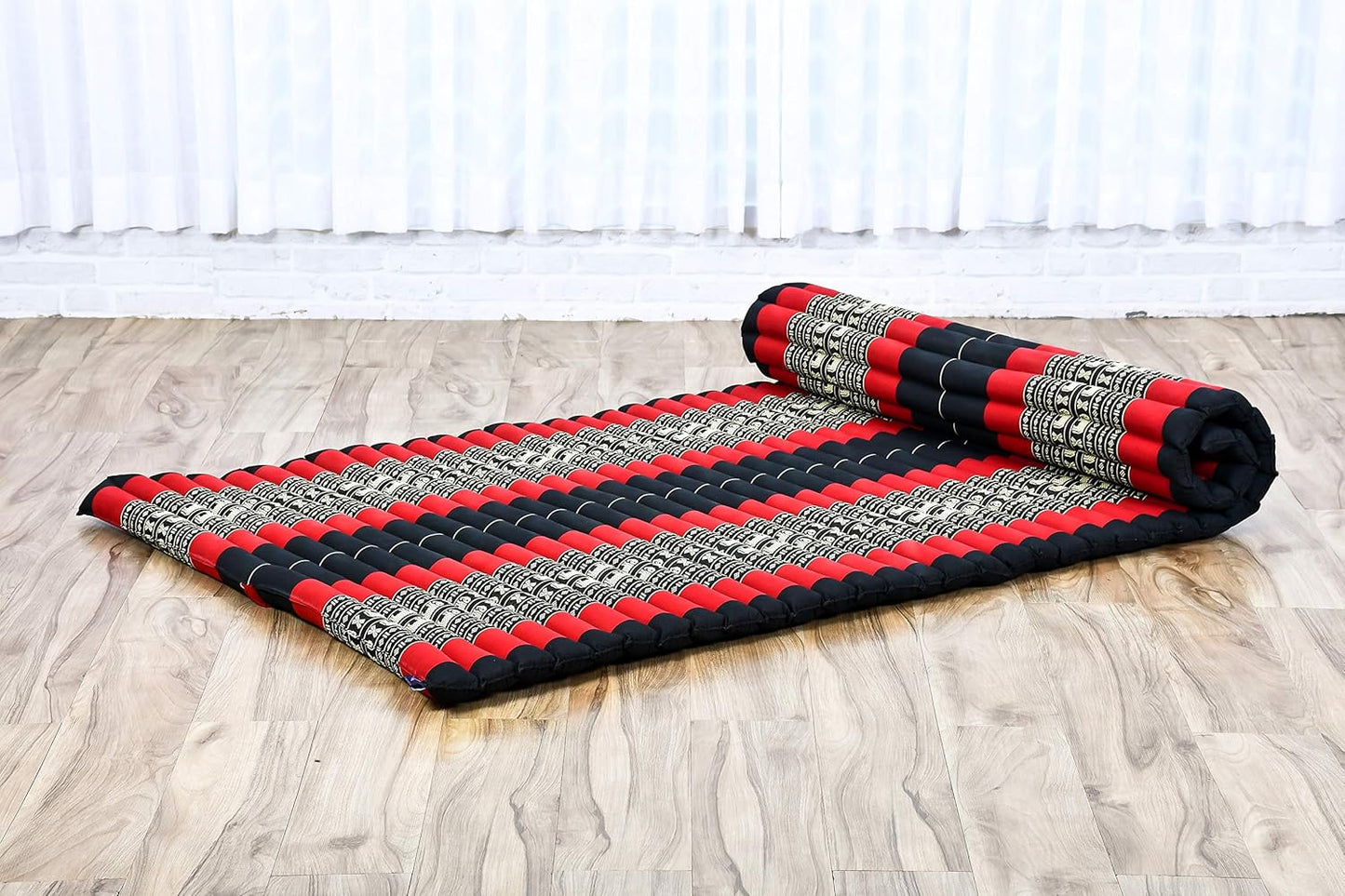 Leewadee - Kapok Roll Mat – Handcrafted Folding Sleep & Relaxation Mattress from Thailand, Ideal as Guest Bed, Camping Mat, Yoga Mat or Traditional Futon, 75 x 39 inches, Anthracite