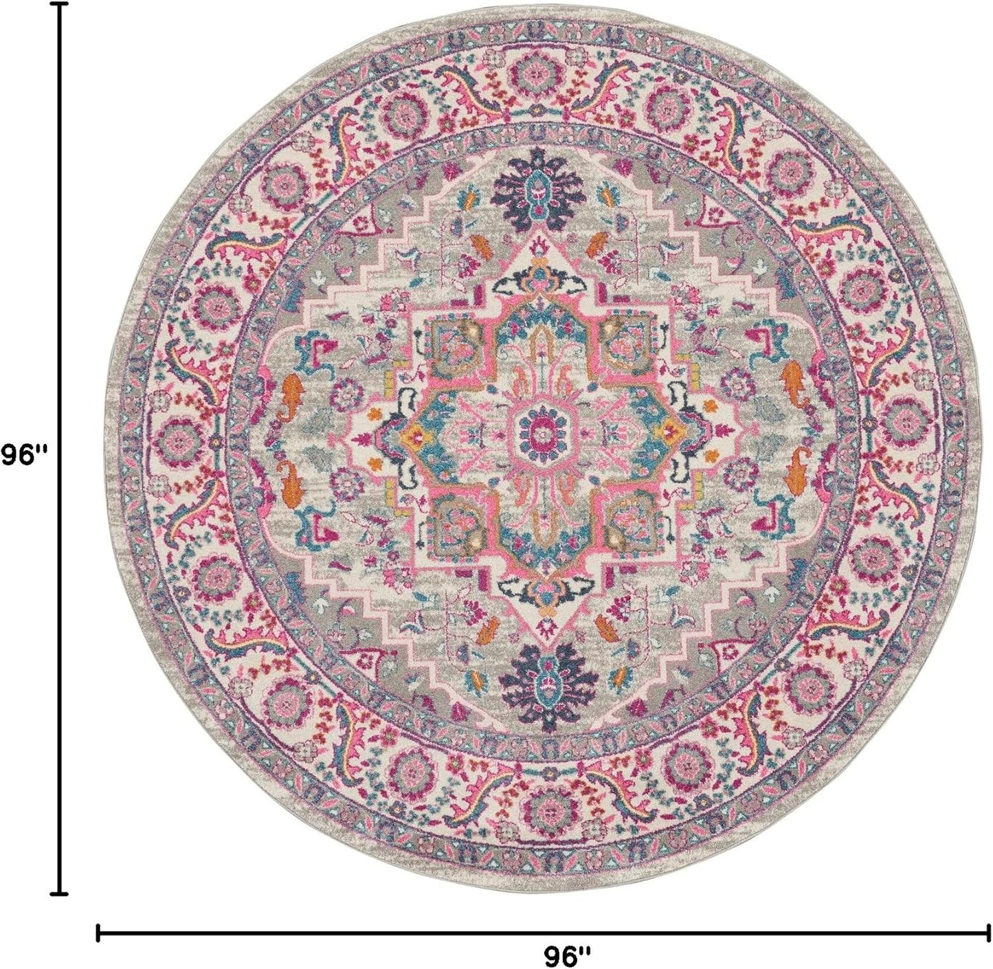 Nourison Home Passion Teal Multicolor 9' x 12' Area Rug - Easy Clean, Non Shedding, Bed Room, Living Room, Dining Room, Kitchen (9' x 12')