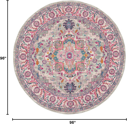 Nourison Home Passion Teal Multicolor 9' x 12' Area Rug - Easy Clean, Non Shedding, Bed Room, Living Room, Dining Room, Kitchen (9' x 12')