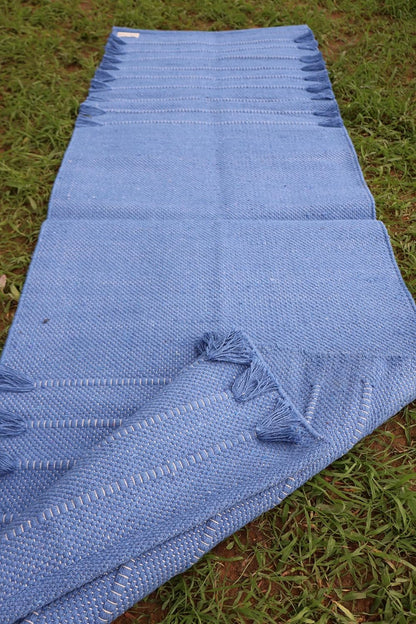 EcoComfort Cotton Yoga Mat - Hand-Woven, Extra-Thick for Ultimate Home Fitness - Durable & Stylish Yoga Rug (24”x72”x5mm)