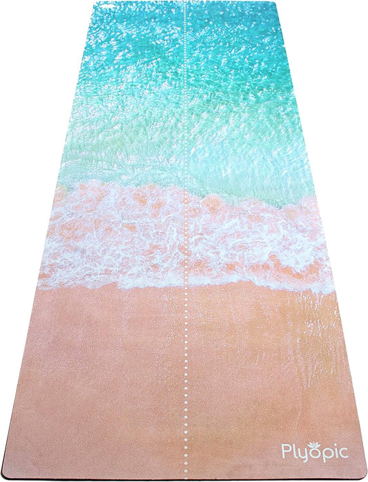 Plyopic. All In One Yoga Mat | Luxury Sweat-Grip Mat/Towel Combo | Ideal for Yoga, Hot Yoga, Bikram, Pilates, Workout & Exercise | Eco-Friendly Natural Rubber