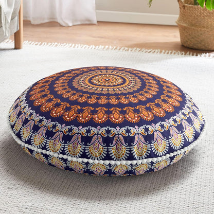 Codi Meditation Floor Pillow Set of 2, Round Large Pillows Seating for Adults, Bohemian Mandala Circle Cushion for Outdoor Fireplace Yoga Living Room, 32 Inch, Memory Foam Added, Purple Orchid NEW
