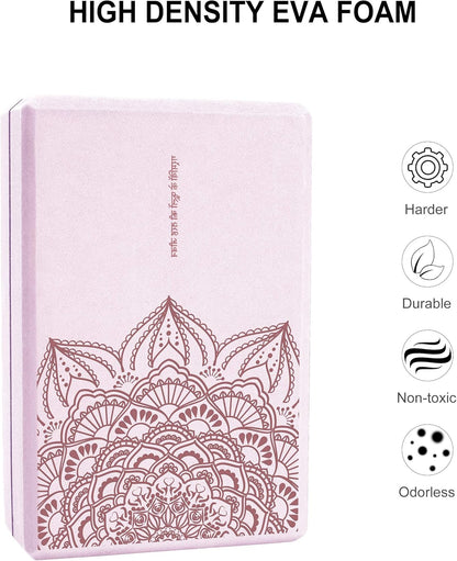 nuveti Yoga Blocks Set of 2, High Density Yoga Brick Foam Blocks to Improve Strength, Flexibility and Balance Brick Foam Blocks