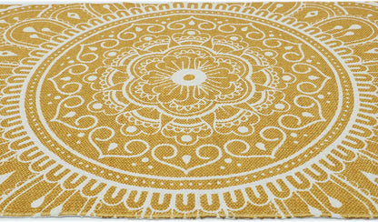 Hand Woven 100% Cotton Yoga Mat- Thick Handloom Made in India- for Gym Floor Exercise - Runner for Bedroom