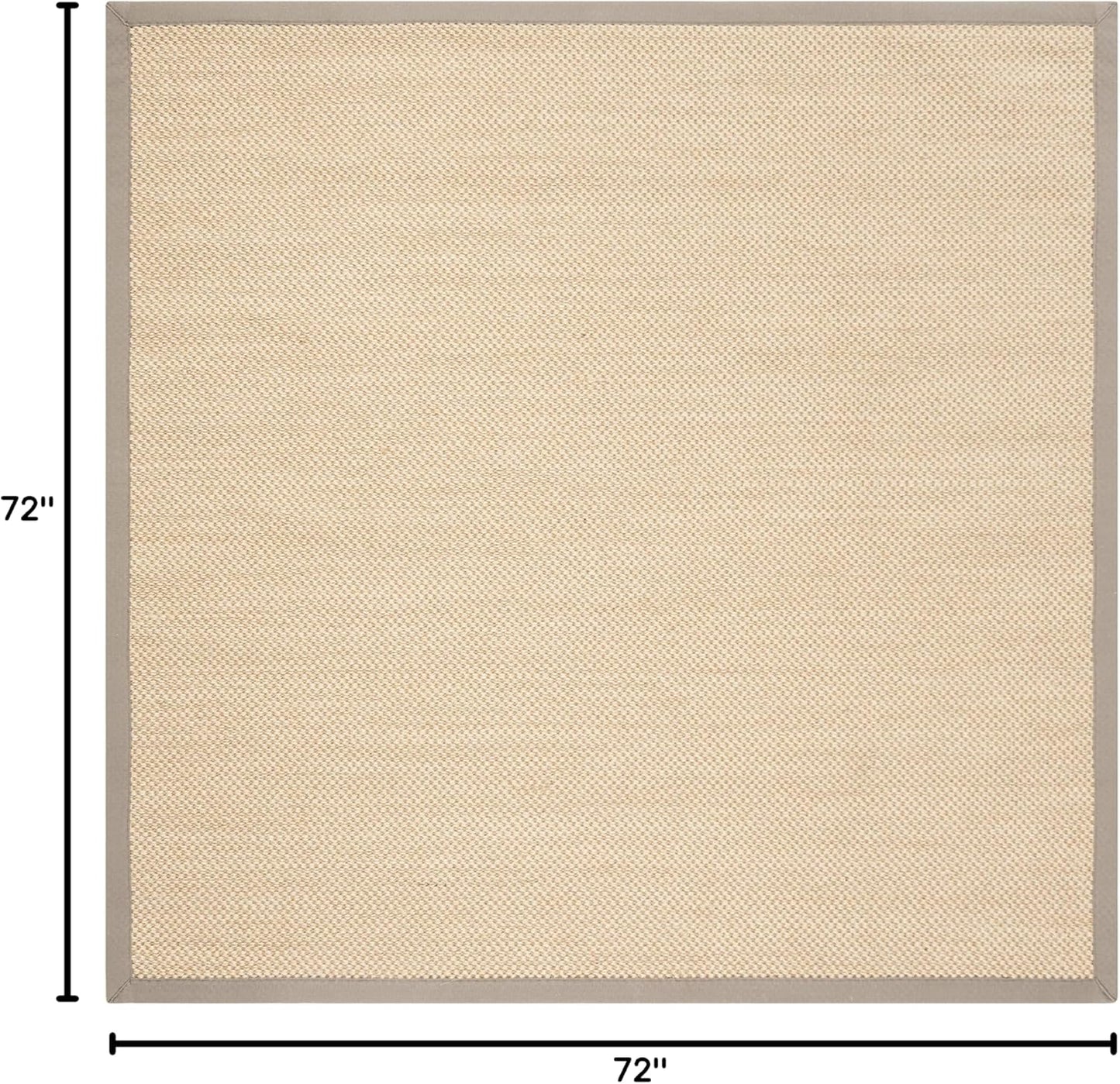 SAFAVIEH Area Rug 11x15 - Natural Fiber Collection - Large - Maize & Linen Color, Sisal, Woven Design with Border (NF141B) - Colors A