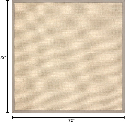 SAFAVIEH Area Rug 11x15 - Natural Fiber Collection - Large - Maize & Linen Color, Sisal, Woven Design with Border (NF141B) - Colors A