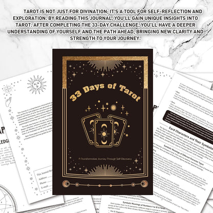 The 33-Day Tarot Challenge Journal: Master Tarot History, Symbols, Card Meanings & Spreads | Daily Practices for Self-Discovery, Healing, Intuition, Meditation & Personal Growth, A5(5.9x8.5 inch)