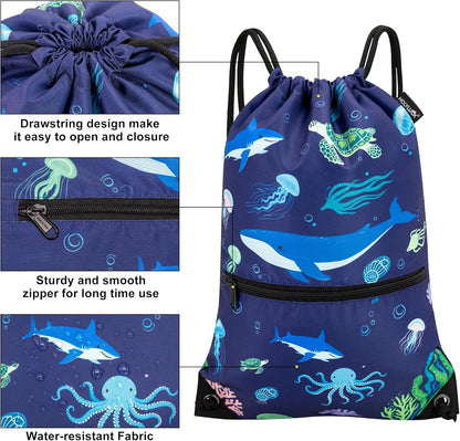 HOLYLUCK Drawstring Backpack Bag Sport Gym Sackpack - Colors A
