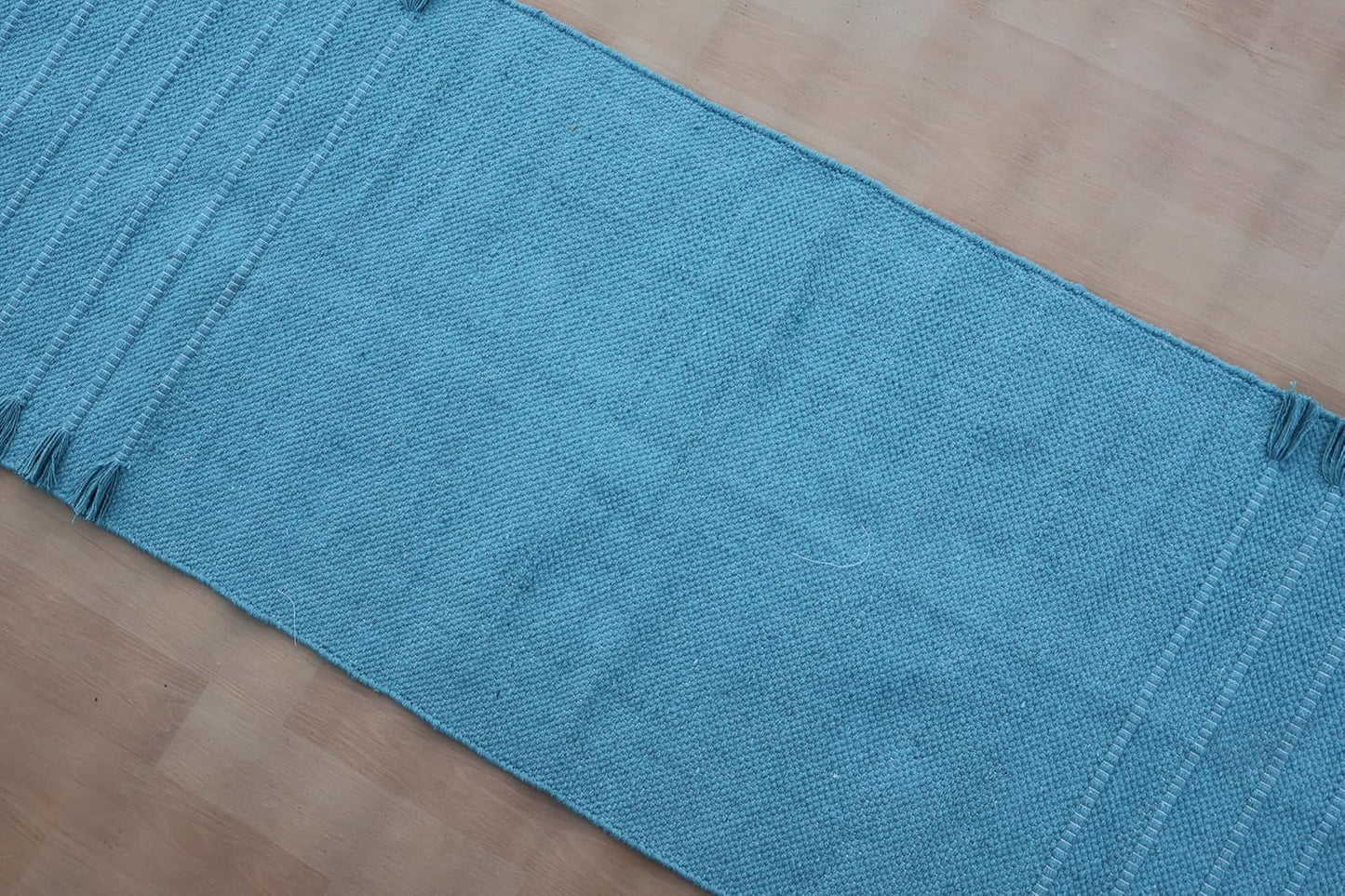 Jaipur Art & Rugs Cotton Yoga Rug - Eco-Friendly Hand-Woven Thick Mat (24”x72”x5mm) for Everyday Fitness at Home - Comfortable & Extra-Long - Colors B