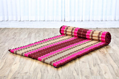 Leewadee - Kapok Roll Mat – Handcrafted Folding Sleep & Relaxation Mattress from Thailand, Ideal as Guest Bed, Camping Mat, Yoga Mat or Traditional Futon, 75 x 39 inches, Anthracite