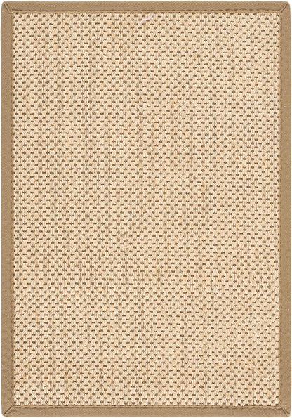 SAFAVIEH Area Rug 11x15 - Natural Fiber Collection - Large - Maize & Linen Color, Sisal, Woven Design with Border (NF141B) - Colors B