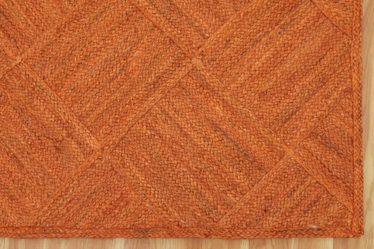 Hand Braided Jute 4 Ft Square Kilim Rug Flatweave Pink Geometric Pattern Jute Sisal Rug, Thick 0.27 Inch Indoor Outdoor Carpet for Kitchen, Bedside, Yoga Mat - Colors C