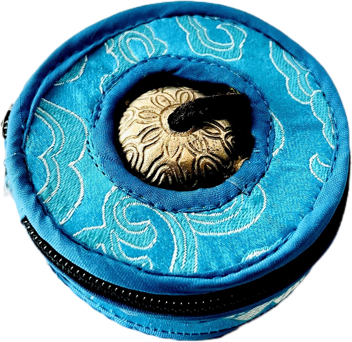 QT S Tibetan Handmade Yoga Meditation Om Tingsha Bell Chimes Cymbal Set, with Handmade Unique Bag (2.75 Inches Buddhist Tingsha, Om Mani Padme Hum Mantra) Made in Buddha Born Country Nepal (Red)