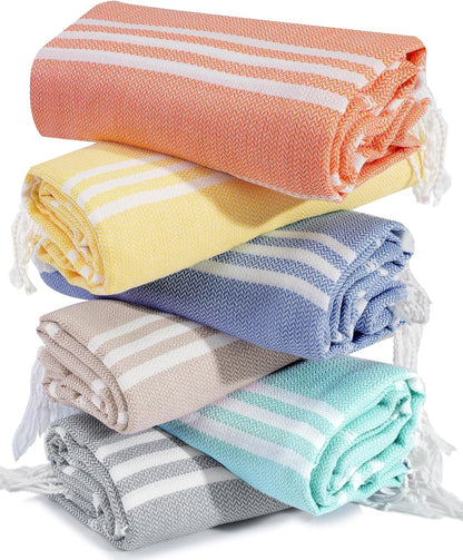 2 Packs Checkered Plaid Yoga Blanket Turkish Towel Extra Large Meditation Supplies Mat Cover Beach Blanket Women Birthday Gift for Mom Wife Sister Girlfriend Mother Adult Friend Husband Son Daughter