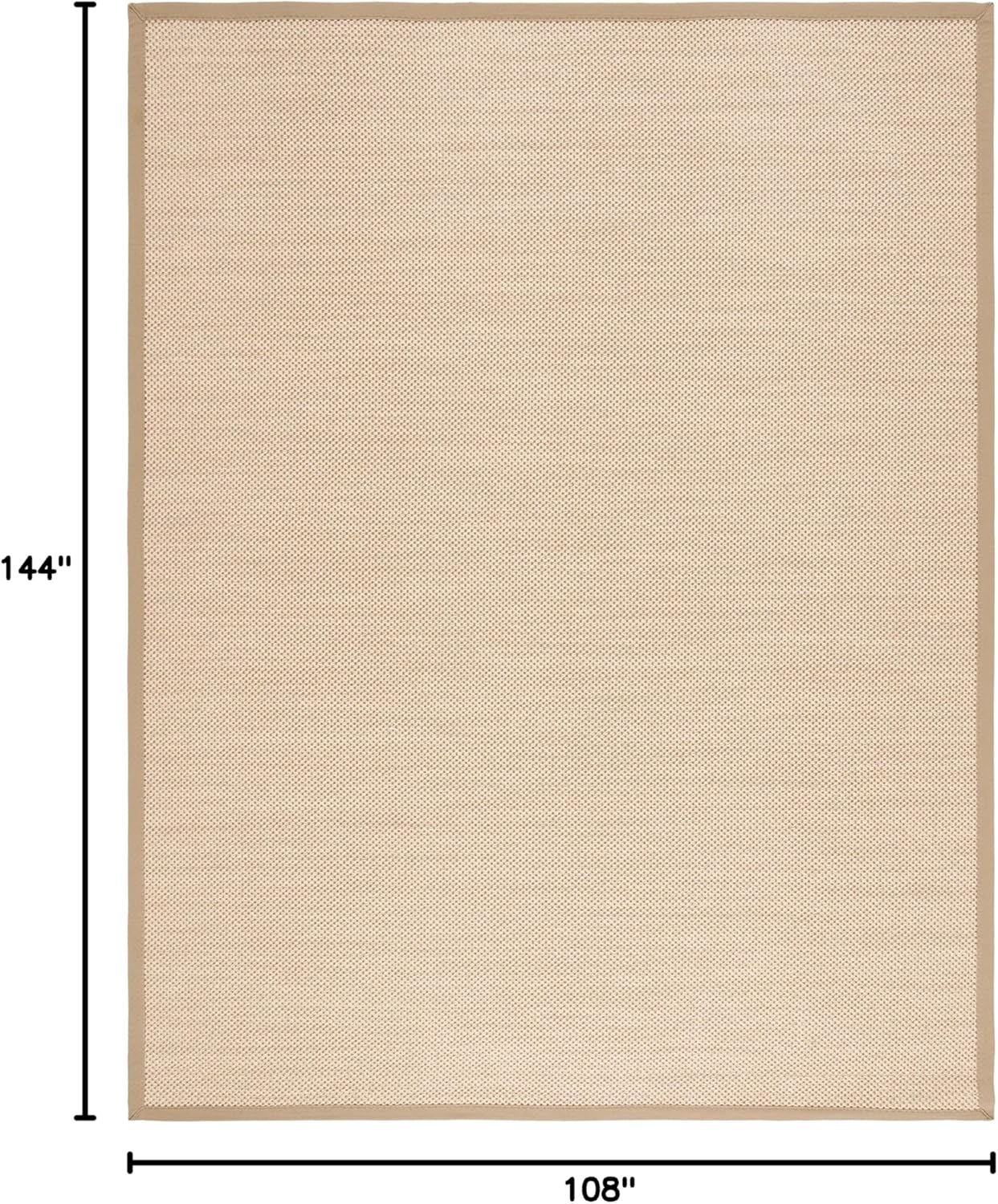 SAFAVIEH Area Rug 11x15 - Natural Fiber Collection - Large - Maize & Linen Color, Sisal, Woven Design with Border (NF141B) - Colors A