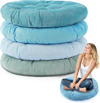 Jerify Floor Pillow Cushions Large Round Square Large Meditation Floor Pillow for Classroom Adult Meditation Picnic Party Seating Learning Daycare School(Square,Mixed Colors,4 Pcs)