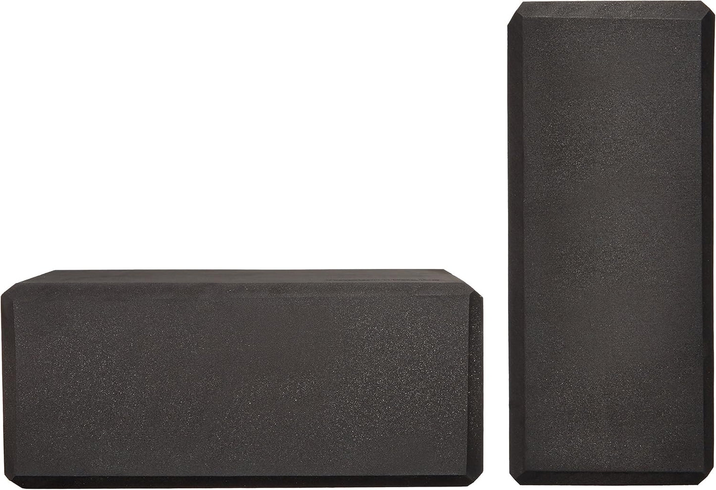 Amazon Basics Non-Slip Yoga Blocks, Set of 2, Deepen Poses, 4" x 9" x 6", Black